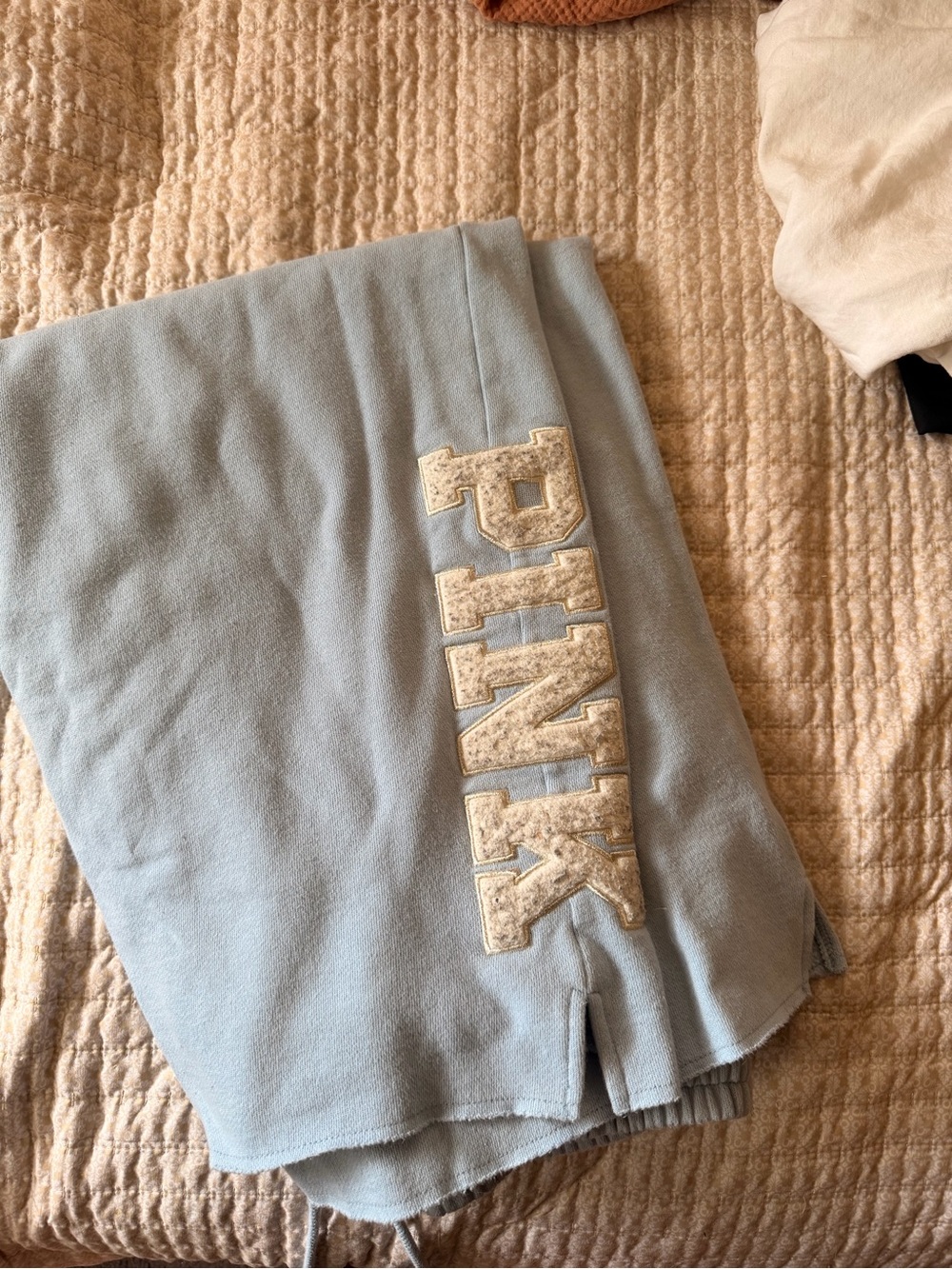 PINK light blue wide leg sweatpants